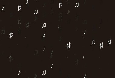 Müzik sembollü soyut vektör arkaplanı. Soyut tarzda dekoratif tasarım ve müzik şekilleri. Fasion dergileri için şablon. 