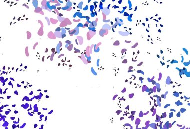 Açık mavi, Memphis şekilli kırmızı vektör şablonu. Rastgele şekillerle soyut tarzda dekoratif tasarım. Web siteniz için basit tasarım.