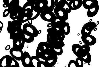 Dairesel siyah ve beyaz vektör şablonu. Doğa tarzında renkli baloncuklu soyut illüstrasyon. Reklamlar, broşürler için desen.