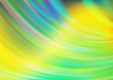 Koyu mavi, bükülmüş kurdeleli sarı vektör arkaplanı.