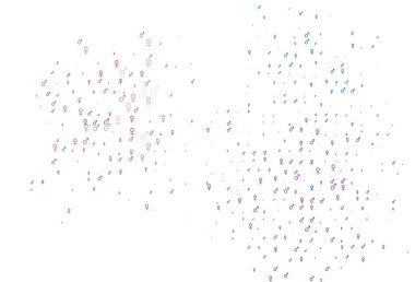 Açık mavi, kırmızı vektör arkaplanı ve cinsiyet işaretleri. Modern soyut illüstrasyon, gradyan erkek, kadın işaretleri. TV reklamları için basit tasarım.