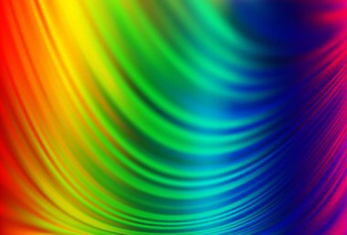 Açık renkli, eğri daireli Gökkuşağı vektör deseni. Eğilimli zarif, parlak bir çizim. Arkaplanlar için desenli dalga deseni.