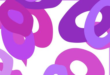 Açık Pembe, noktalı mavi vektör arkaplanı. Parlak renkli soyut çemberlerin olduğu bir resim. Reklamlar, broşürler için desen.