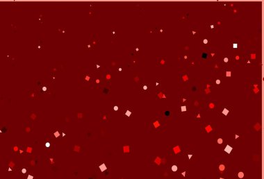 Açık kırmızı vektör, daireler şeklinde çokgen kaplamalı. Daireler, çizgiler, rengarenk eşkenar dörtgenler. Reklamınız, posteriniz, afişiniz için en iyi tasarım.