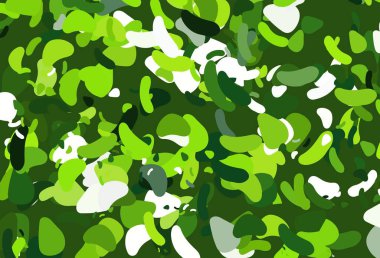 Soyut şekilli açık yeşil vektör arkaplanı. Rastgele şekillerle soyut tarzda dekoratif tasarım. Duvar kağıtları için zarif tasarım.