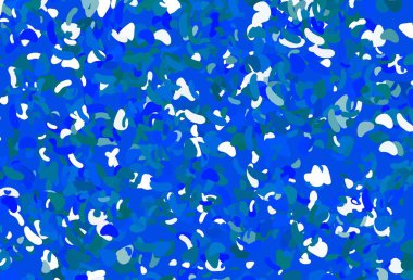 Memphis şekilli hafif BLUE vektör şablonu. Rastgele şekillerle soyut tarzda dekoratif tasarım. İşiniz için en iyi akıllı tasarım.