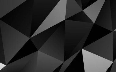 Koyu Gümüş, gri vektör üçgen mozaik şablon.