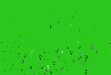 Açık renk, gökkuşağı vektör dokusu erkek, dişi ikonlar. Renkli gradyan tarzında cinsiyet işaretli akıllı bir illüstrasyon. Fasion dergileri için şablon.