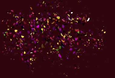 Işık çokrenkli, gökkuşağı vektör şablonu Memphis şekilli. Rastgele şekillerle soyut tarzda dekoratif tasarım. Web siteniz için basit tasarım.