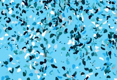 Kaotik şekilli açık mavi vektör deseni. Renkli rastgele şekillerle modern soyut illüstrasyon. Kartvizitiniz için modern tasarım.