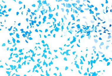 Soyut formlarla açık mavi vektör arkaplanı. Renkli rastgele şekillerle modern soyut illüstrasyon. İşiniz için en iyi akıllı tasarım.