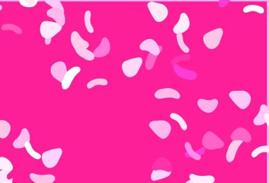 Soyut biçimlere sahip açık pembe vektör arkaplanı. Modern tarzda değişen renkli kaotik formlar. Bir cep telefonu için arka plan.