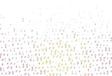 Açık pembe, cinsiyet faktörlü sarı vektör deseni. Renkli gradyan tarzında cinsiyet işaretli akıllı bir illüstrasyon. Uniseks duvar kağıtları için modern tasarım.