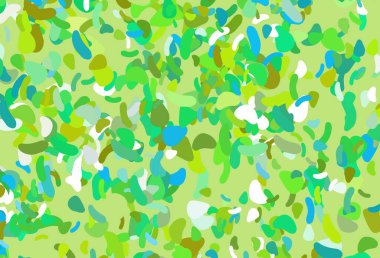 Açık yeşil, soyut formlu sarı vektör arkaplan. Renkli rastgele şekillerle modern soyut illüstrasyon. Duvar kağıtları için zarif tasarım.