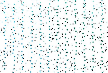 Açık mavi, kristalli yeşil vektör şablonu, daireler, kareler. Renkli daireler, üçgenler, dikdörtgenler. İniş sayfası için modern şablon.