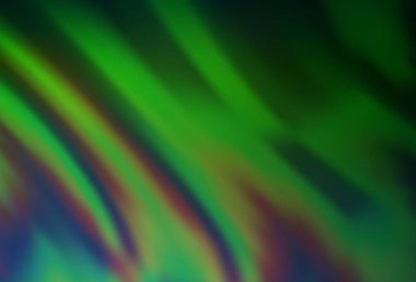 Sıvı şekilli açık yeşil vektör deseni. Bulanık çizgiler ve dairelerden oluşan parlak çizimler. İşiniz için en iyi bulanık tasarım..