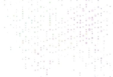 Açık Çokrenkli, kare biçiminde Gökkuşağı vektör şablonu. Dikdörtgen şekilli soyut çizimler. Reklamlar için desen.