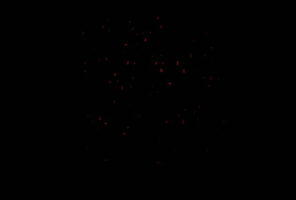 Темно Красная Векторная Текстура Математическими Символами Абстрактная Иллюстрация Цветными Знаками — стоковый вектор
