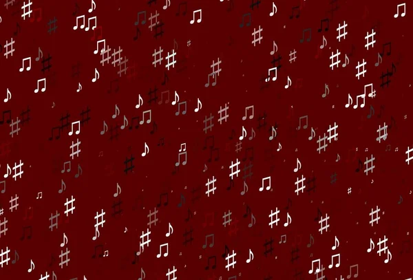 Свет Красного Вектора Нотами Музыки Современная Абстрактная Иллюстрация Мелодичными Клавишами — стоковый вектор