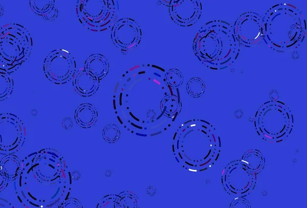 Rose Clair Texture Vectorielle Bleue Avec Disques Belle Illustration Colorée — Image vectorielle