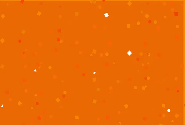 带有圆圈的多角形的浅橙色矢量图案 用球体 正方形 线条勾勒出闪光的抽象图解 商业广告模式 — 图库矢量图片