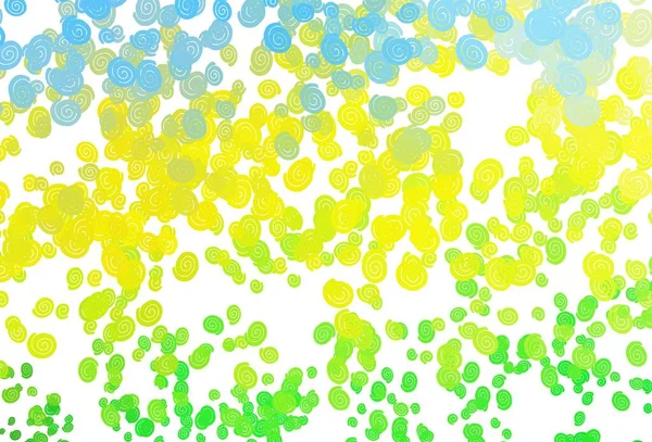 Hellblaue Gelbe Vektorschablone Mit Blasenformen Glitzernde Abstrakte Illustration Mit Schrägen — Stockvektor