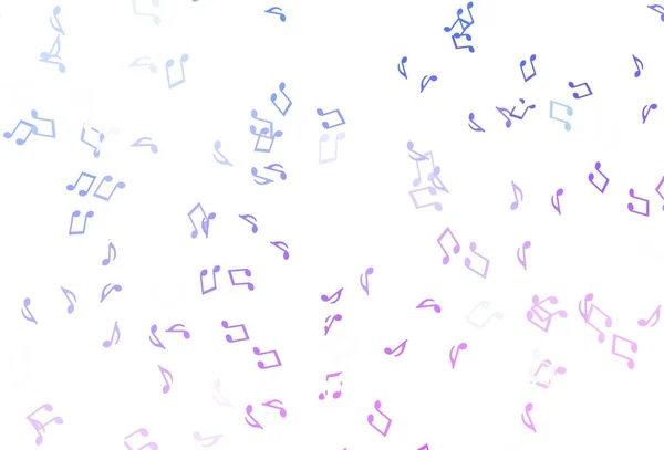ライトピンク 音楽ノート付きブルーベクトルテクスチャ カラフルなグラデーション音楽ノートの輝くイラスト 音楽家のウェブサイトのパターン — ストックベクタ