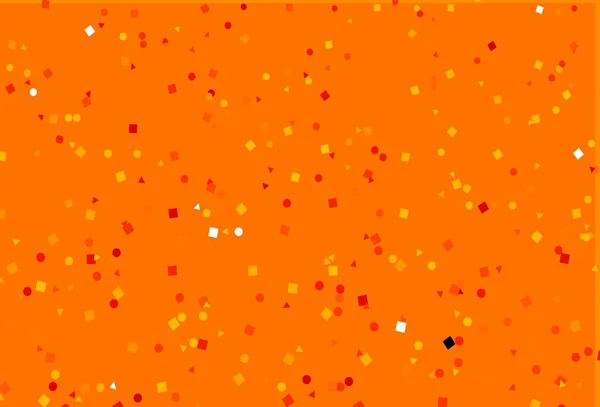 Plantilla Vectorial Naranja Claro Con Cristales Círculos Cuadrados Ilustración Abstracta — Vector de stock