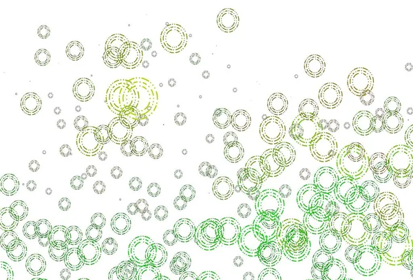 ライトグリーン 円付きイエローベクトルテンプレート 自然のスタイルで色の泡と抽象的なイラスト チラシのパターン — ストックベクタ
