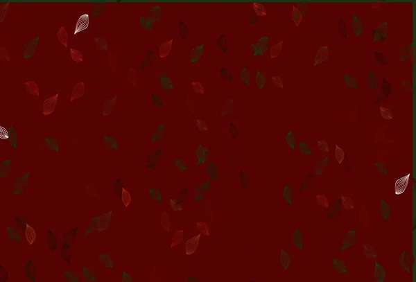 Світло Зелене Червоне Векторне Каракулеве Покриття Барвиста Абстрактна Ілюстрація Листям — стоковий вектор