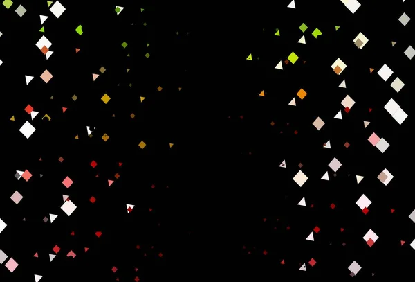 Темно Зелений Червоний Векторний Фон Трикутниками Колами Кубиками Декоративний Дизайн — стоковий вектор