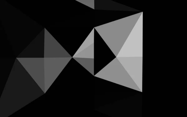 ダークシルバーグレーのベクトルが三角形の背景を照らす — ストックベクタ