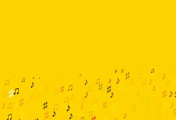 Светло Желтый Оранжевый Векторный Фон Музыкальными Симфониями Современная Абстрактная Иллюстрация — стоковый вектор