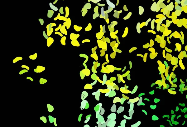 Темний Зелений Жовтий Векторний Візерунок Хаотичними Формами Сучасна Абстрактна Ілюстрація — стоковий вектор
