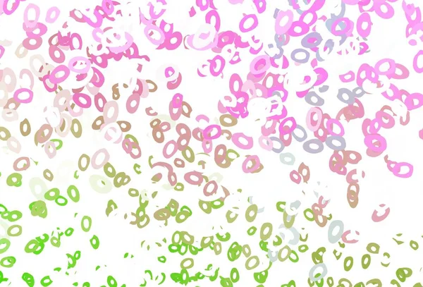 Светло Розовый Зеленый Вектор Искушают Кругами Абстрактная Иллюстрация Цветными Пузырями — стоковый вектор
