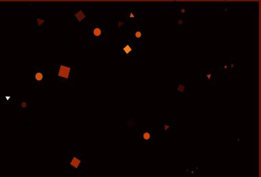 Açık kırmızı, sarı vektör desenli çokgen şekilli daireler. Çemberler, üçgenler ve küplerle soyut gradyan çizimi. İş ilanınız için akıllı tasarım.