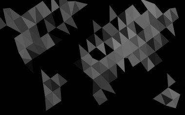 Koyu Gümüş, gri vektör üçgen mozaik şablon.