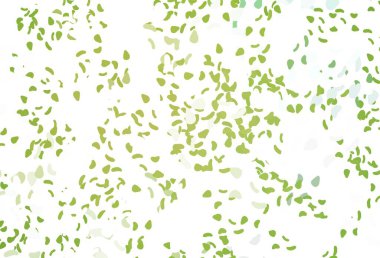 Açık yeşil, Memphis şekilli sarı vektör şablonu. Soyut gradyan şekilli basit renkli çizimler. Bir cep telefonu için arka plan.