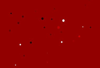 Açık kırmızı vektör benekli. Parlak renkli soyut çemberlerin olduğu bir resim. Reklamlar, broşürler için desen.