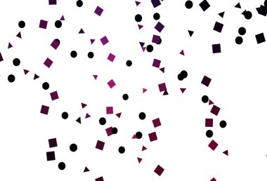 Daireler, çizgiler, dikdörtgenler olan açık pembe vektör düzeni. Çemberler, üçgenler ve küplerle soyut gradyan çizimi. Reklamınız, posteriniz, afişiniz için en iyi tasarım.