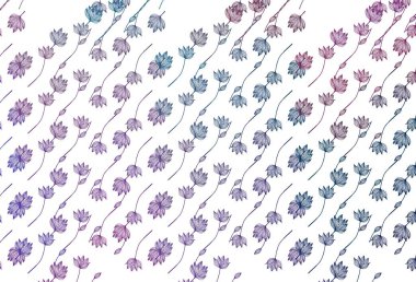 Açık mavi, kırmızı vektör el boyalı doku. Basit arkaplanda gradyanı olan soyut yapraklar. Duvar kağıtları ve boyama kitapları için desen.