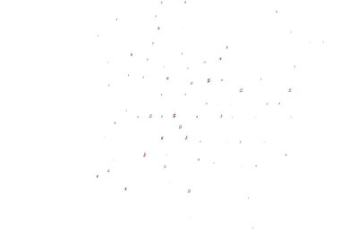 Müzik sembollü açık kırmızı vektör arkaplanı. Renkli melodi sembolleri olan soyut çizimler. Okul ilanı, kitapçıklar için şablon.