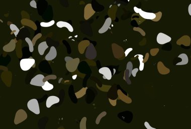 Memphis şekilli açık yeşil vektör şablonu. Modern tarzda değişen renkli kaotik formlar. Web siteniz için basit tasarım.