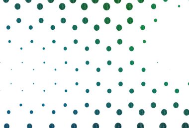 Açık mavi, daire şekilli yeşil vektör düzeni. Soyut arka planda bulanık kabarcıklar ve renkli gradyan. Posterler, afişler için tasarım.