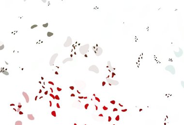 Açık yeşil, soyut formlu kırmızı vektör arkaplan. Rastgele şekillerle soyut tarzda dekoratif tasarım. İşiniz için en iyi akıllı tasarım.