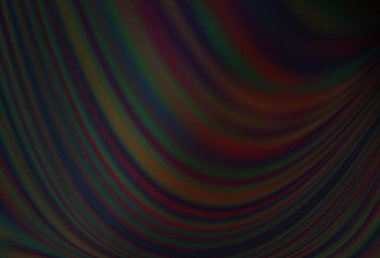 Eğri çizgileri olan koyu siyah vektör arkaplan. Değişken çizgileri olan renkli soyut çizimler. İş tasarımınız için tamamen yeni bir şablon.