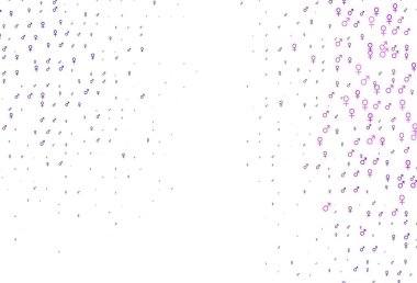 Cinsiyet sembollü açık mor vektör arkaplanı. Gradyan renkli erkek, soyut tarzda kız sembolleri. Uniseks duvar kağıtları için modern tasarım.