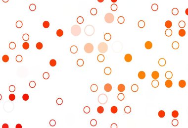 Açık Turuncu vektör arkaplan ve noktalar. Doğa tarzında renkli baloncuklu soyut illüstrasyon. Reklamlar, broşürler için desen.