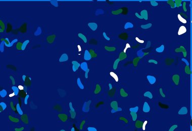 Açık mavi, soyut formlu yeşil vektör arkaplan. Rastgele şekillerle soyut tarzda dekoratif tasarım. İşiniz için en iyi akıllı tasarım.