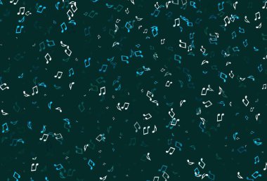 Müzik notalarıyla açık renkli vektör dokusu. Renkli melodi sembolleri olan soyut çizimler. Festival broşürleri için desen.